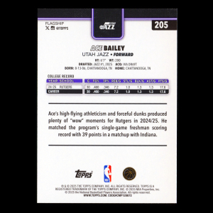 Ace Bailey RC 2025-26 Topps Rookie Jazz