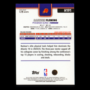 Rasheer Fleming RC 2025-26 Topps Holiday Rookie Suns