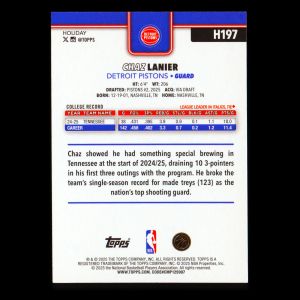 Chaz Lanier RC 2025-26 Topps Holiday Rookie Pistons