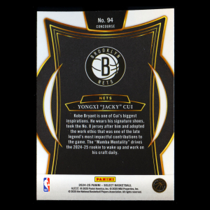 Yongxi "Jacky" Cui RC 2024-25 Select Blue Rookie Nets