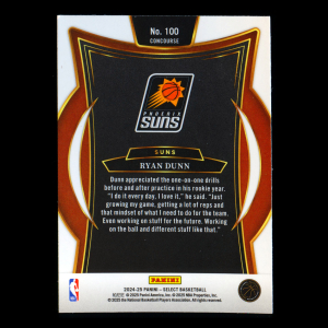 Ryan Dunn RC 2024-25 Select Blue Rookie Suns