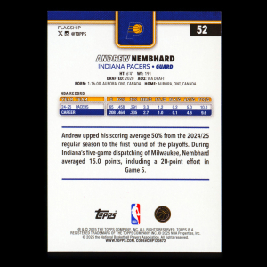 Andrew Nembhard 2025-26 Topps Silver Holo Foil Pacers