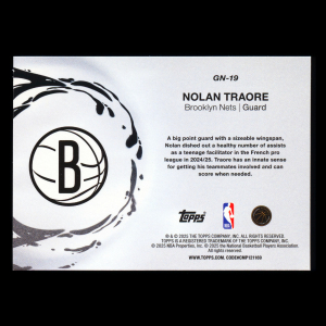 Nolan Traore RC 2025-26 Topps Generation Now Rookie Nets