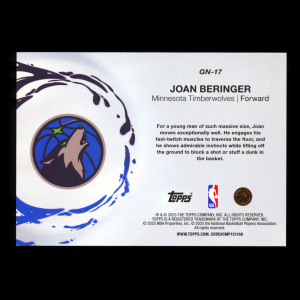 Joan Beringer RC 2025-26 Topps Generation Now Rookie Timberwolves