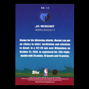 Ja Morant 2025-26 Topps 8-Bit Ballers Grizzlies
