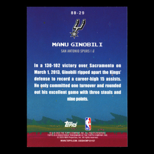 Manu Ginobili 2025-26 Topps 8-Bit Ballers Spurs