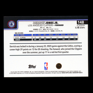 Derrick Jones Jr. 2025-26 Topps Season Tip Off Clippers