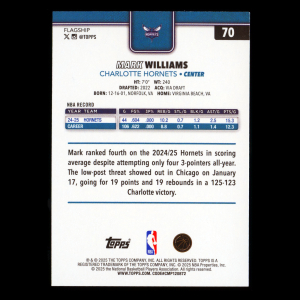 Mark Williams 2025-26 Topps Season Tip Off Hornets