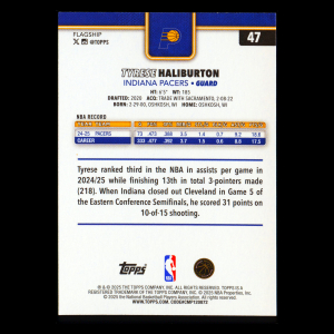 Tyrese Haliburton 2025-26 Topps Season Tip Off Pacers