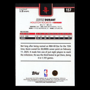 Kevin Durant 2025-26 Topps Season Tip Off Rockets