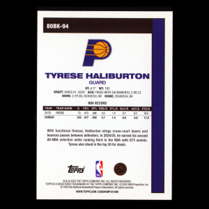 Tyrese Haliburton 2025-26 Topps '80-81 Topps Retro Pacers