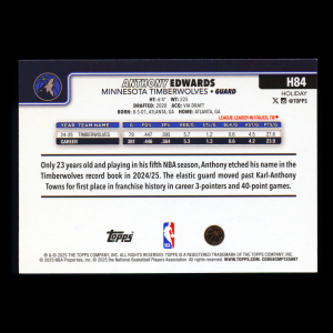 Anthony Edwards 2025-26 Topps Holiday Timberwolves