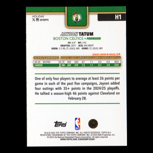 Jayson Tatum 2025-26 Topps Holiday Celtics