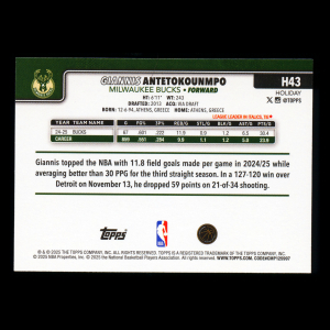 Giannis Antetokounmpo 2025-26 Topps Holiday Bucks