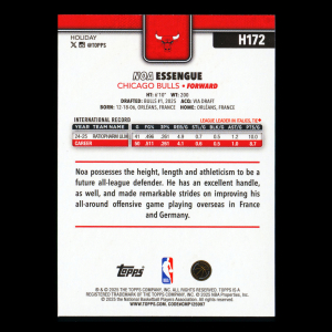 Noa Essengue RC 2025-26 Topps Holiday Glitter Holiday Rookie Bulls