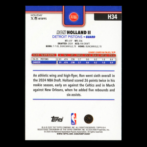 Ron Holland II 2025-26 Topps Holiday Glitter Holiday Pistons