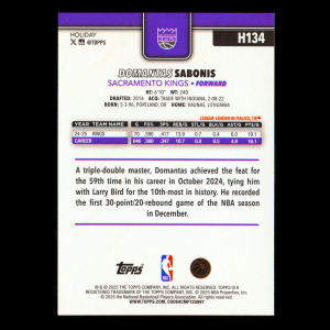Domantas Sabonis 2025-26 Topps Holiday Glitter Holiday Kings