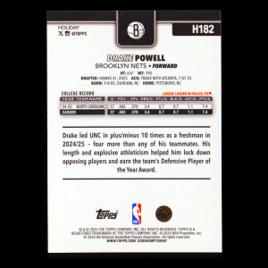 Drake Powell RC 2025-26 Topps Holiday Rookie Nets