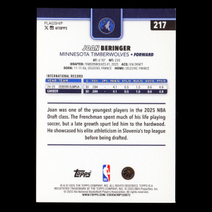 Joan Beringer RC 2025-26 Topps Rookie Timberwolves