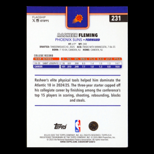 Rasheer Fleming RC 2025-26 Topps Rookie Suns