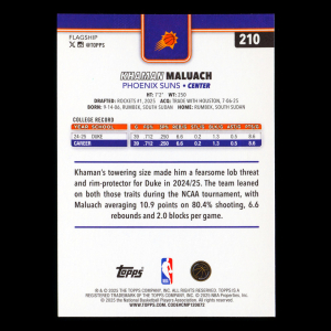 Khaman Maluach RC 2025-26 Topps Rookie Suns