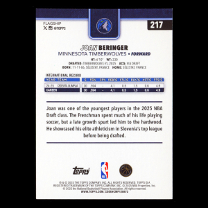 Joan Beringer RC 2025-26 Topps Rookie Timberwolves