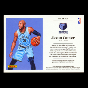 Jevon Carter RC 2018-19 Encased Substantial Swatches Grizzlies - Magic 08/25