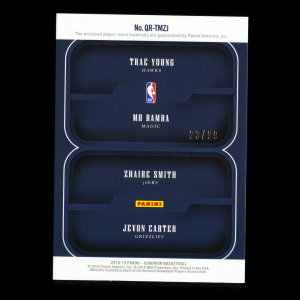 Smith-Carter-Bamba-Young 2018-19 Dominion Quad Rookies Relics 23/99