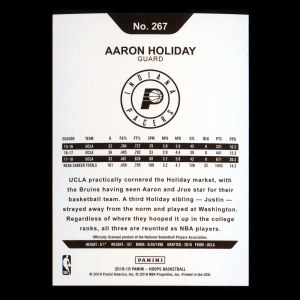 Aaron Holiday RC 2018-19 Panini NBA Hoops Rookie Pacers