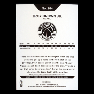 Troy Brown Jr. RC 2018-19 Panini NBA Hoops Rookie Wizards