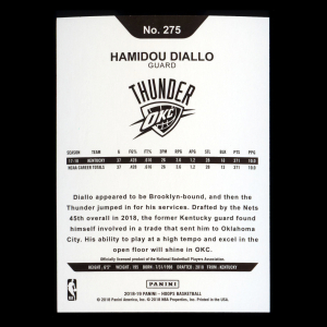 Hamidou Diallo RC 2018-19 Panini NBA Hoops Rookie Thunder