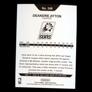 Deandre Ayton RC 2018-19 Panini NBA Hoops Rookie Suns