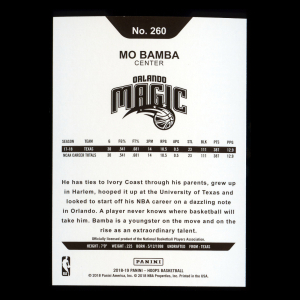 Mo Bamba RC 2018-19 Panini NBA Hoops Rookie Magic