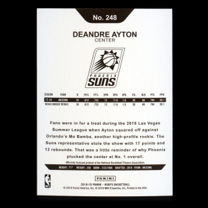 Deandre Ayton RC 2018-19 Panini NBA Hoops Rookie Suns
