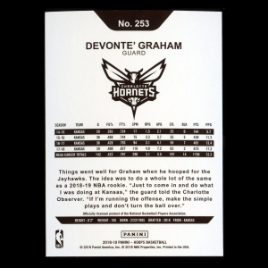 Devonte Graham RC 2018-19 Panini NBA Hoops Rookie Hornets