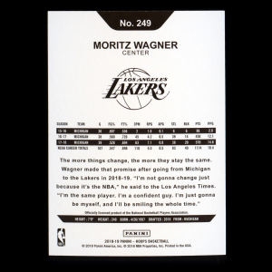 Moritz Wagner RC 2018-19 Panini NBA Hoops Rookie Lakers