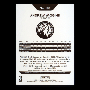 Andrew Wiggins 2018-19 Panini NBA Hoops Purple Timberwolves