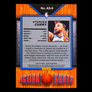 Stephen Curry 2018-19 Hoops Action Shots Warriors