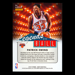 Patrick Ewing 2018-19 Hoops Legends of the Ball Knicks