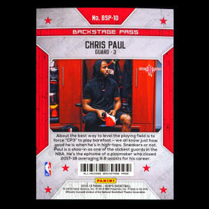 Chris Paul 2018-19 Hoops Backstage Pass Rockets