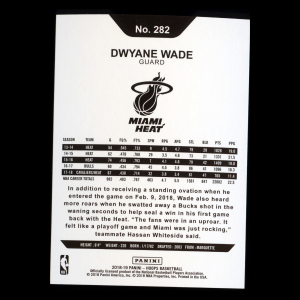 Dwyane Wade 2018-19 Panini NBA Hoops Tribute Heat
