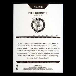 Bill Russell 2018-19 Panini NBA Hoops Tribute Celtics