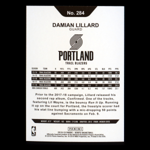 Damian Lillard 2018-19 Panini NBA Hoops Tribute Trail Blazers