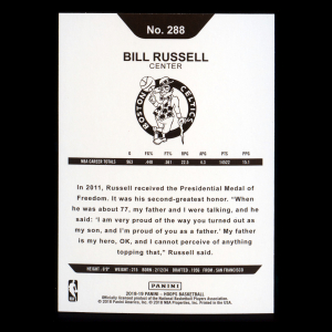 Bill Russell 2018-19 Panini NBA Hoops Tribute Celtics