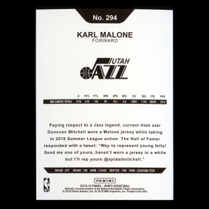 Karl Malone 2018-19 Panini NBA Hoops Tribute Jazz