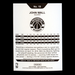 John Wall 2018-19 Panini NBA Hoops Wizards