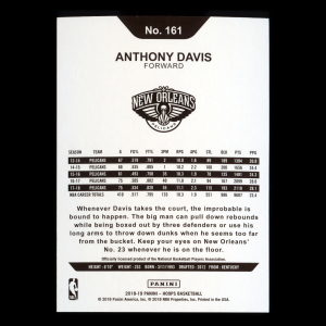 Anthony Davis 2018-19 Panini NBA Hoops Pelicans