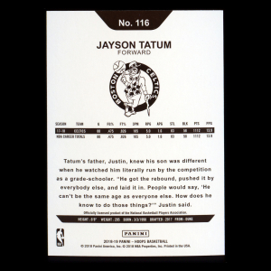 Jayson Tatum 2018-19 Panini NBA Hoops Celtics