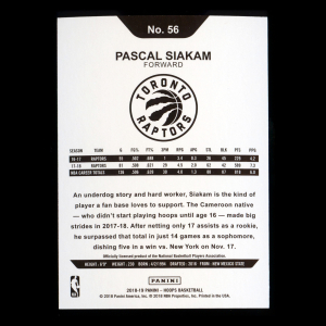 Pascal Siakam 2018-19 Panini NBA Hoops Raptors