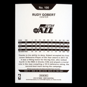 Rudy Gobert 2018-19 Panini NBA Hoops Jazz